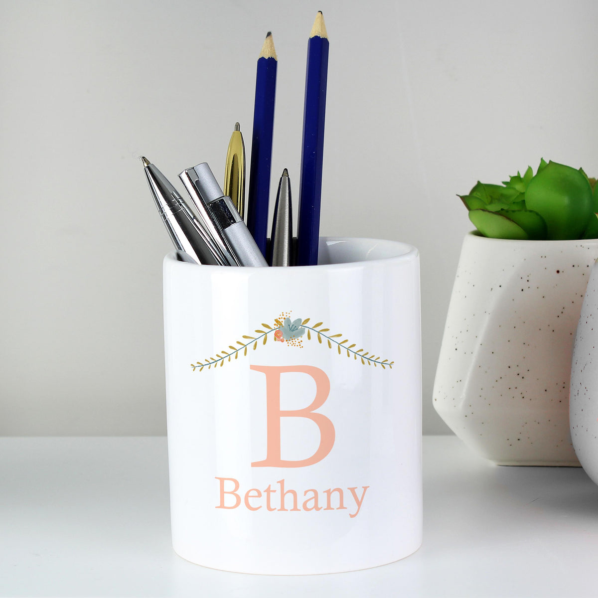 Personalised Memento Personalised Floral Bouquet Ceramic Storage Pot