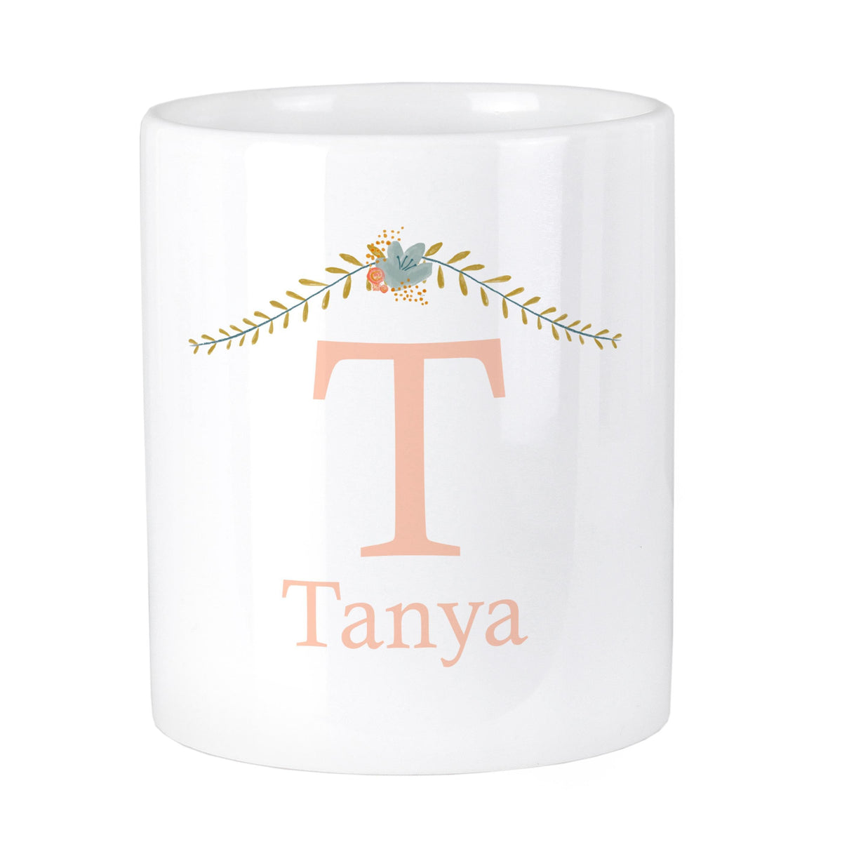 Personalised Memento Personalised Floral Bouquet Ceramic Storage Pot