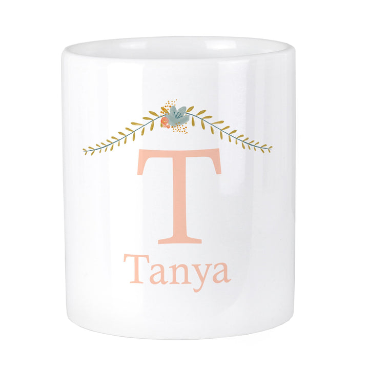 Personalised Memento Personalised Floral Bouquet Ceramic Storage Pot