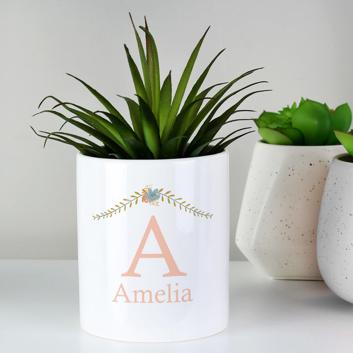 Personalised Memento Personalised Floral Bouquet Ceramic Storage Pot