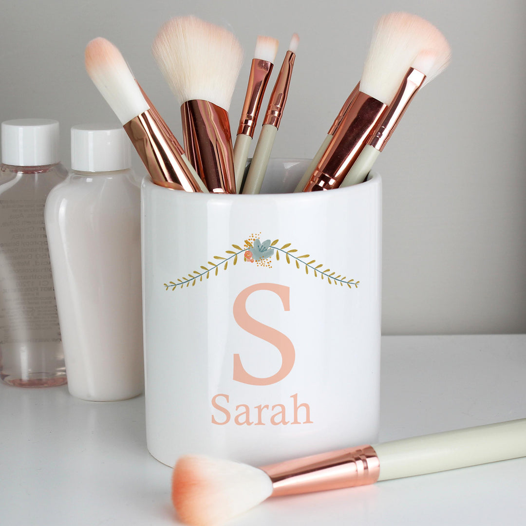 Personalised Memento Personalised Floral Bouquet Ceramic Storage Pot