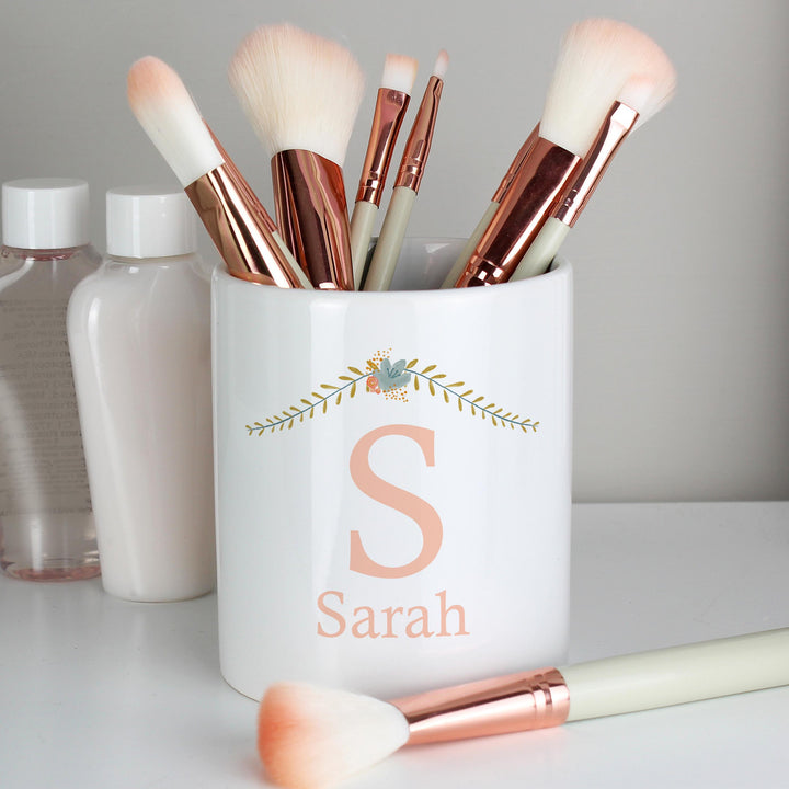 Personalised Memento Personalised Floral Bouquet Ceramic Storage Pot
