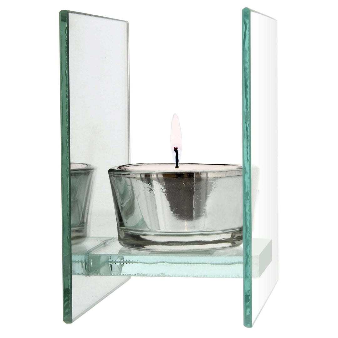 Personalised Memento Candles &amp; Reed Diffusers Personalised Floral Bouquet Mirrored Glass Tea Light Candle Holder
