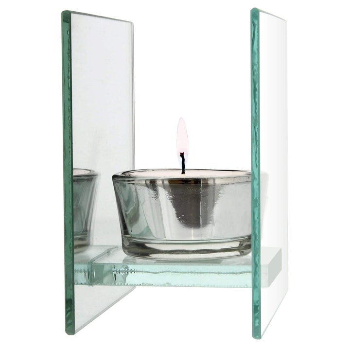 Personalised Memento Candles &amp; Reed Diffusers Personalised Floral Bouquet Mirrored Glass Tea Light Candle Holder