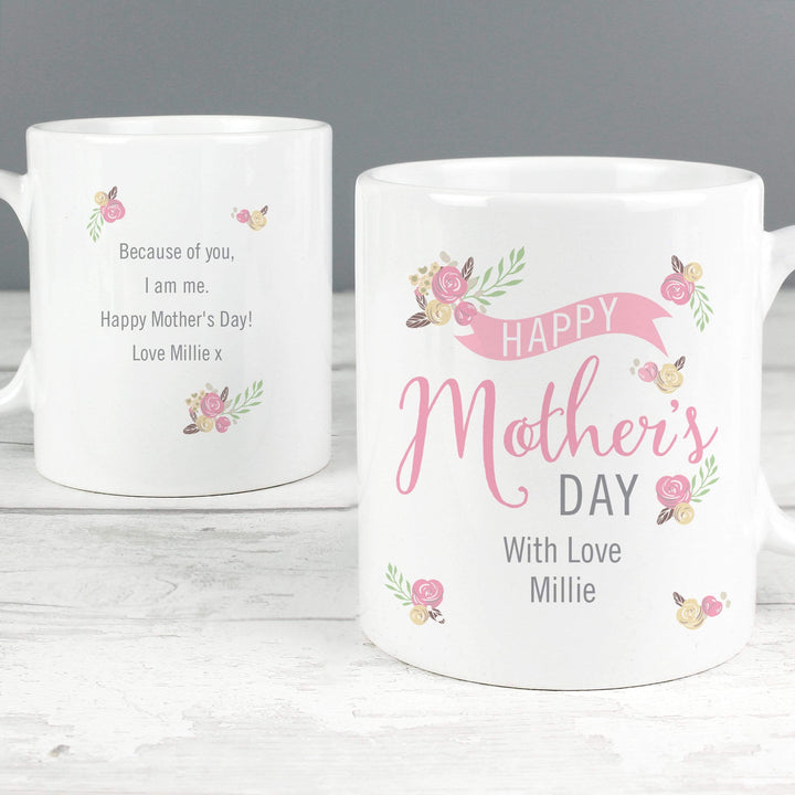 Personalised Memento Mugs Personalised Floral Bouquet Mothers Day Mug