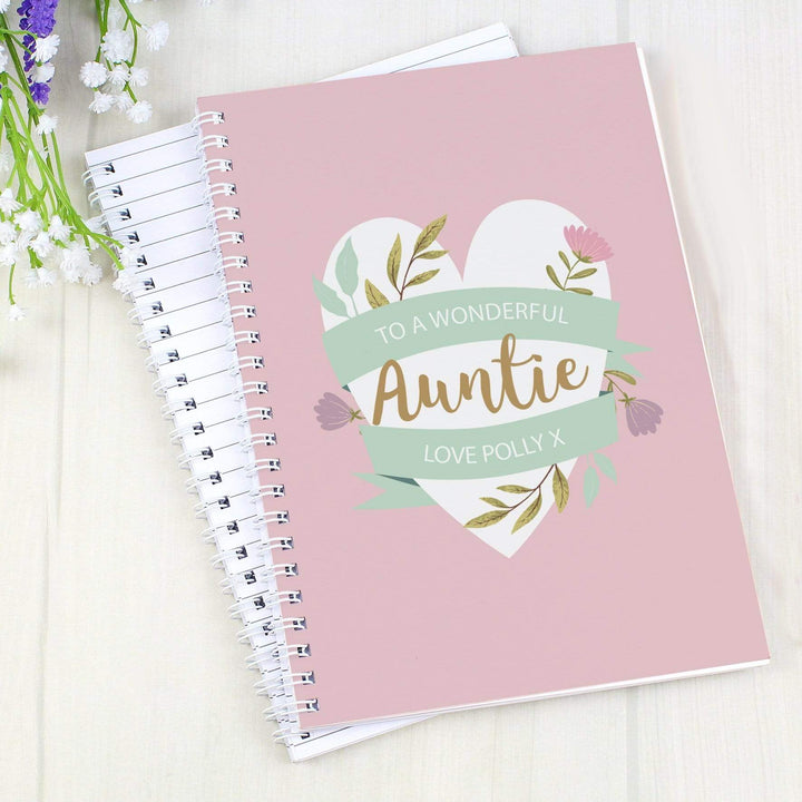 Personalised Memento Stationery &amp; Pens Personalised Floral Heart A5 Notebook