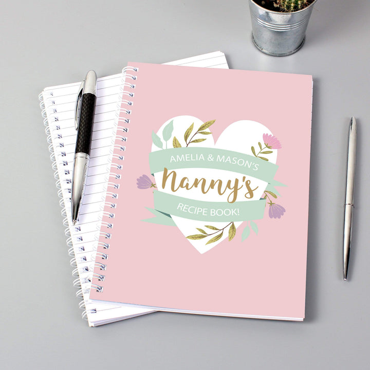 Personalised Memento Stationery &amp; Pens Personalised Floral Heart A5 Notebook