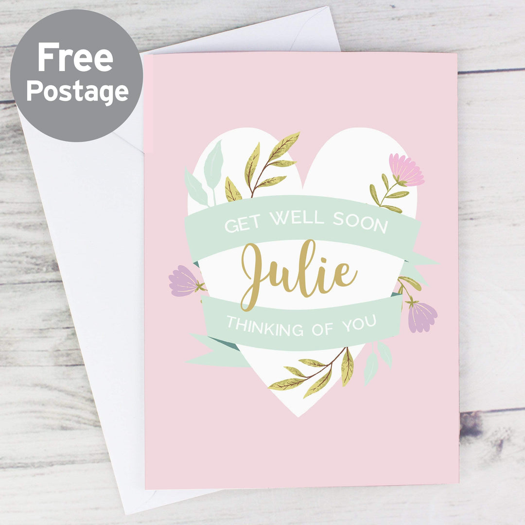Personalised Memento Greetings Cards Personalised Floral Heart Card