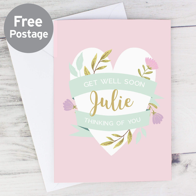 Personalised Memento Greetings Cards Personalised Floral Heart Card