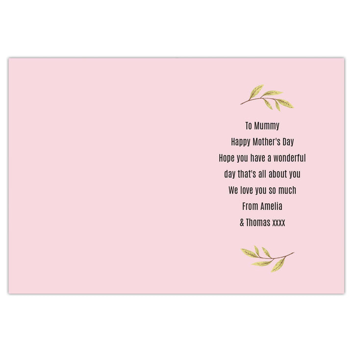Personalised Memento Greetings Cards Personalised Floral Heart Card