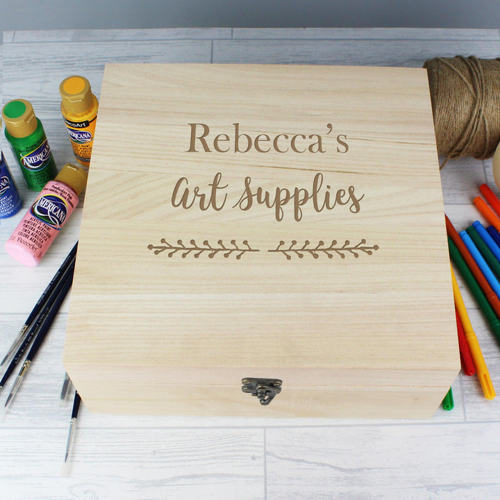 Personalised Memento Personalised Floral Large Wooden Keepsake Box