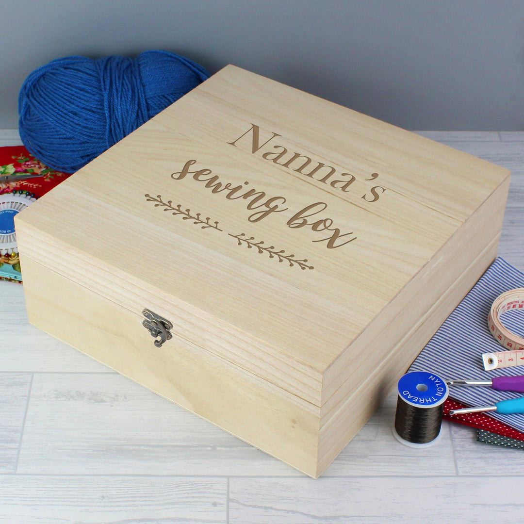 Personalised Memento Personalised Floral Large Wooden Keepsake Box