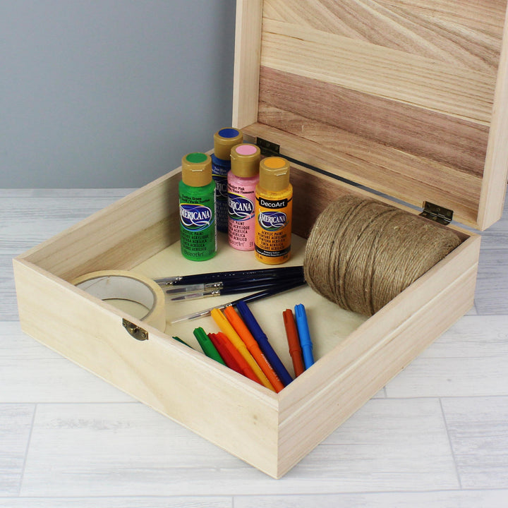 Personalised Memento Personalised Floral Large Wooden Keepsake Box