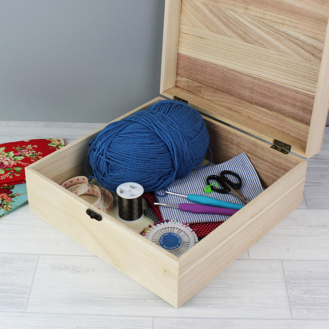 Personalised Memento Personalised Floral Large Wooden Keepsake Box