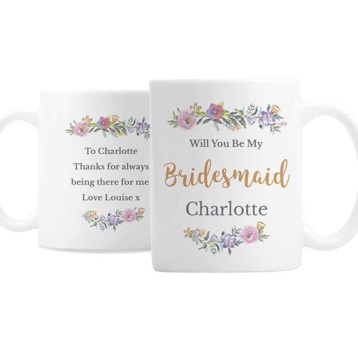 Personalised Memento Mugs Personalised Floral Message Mug