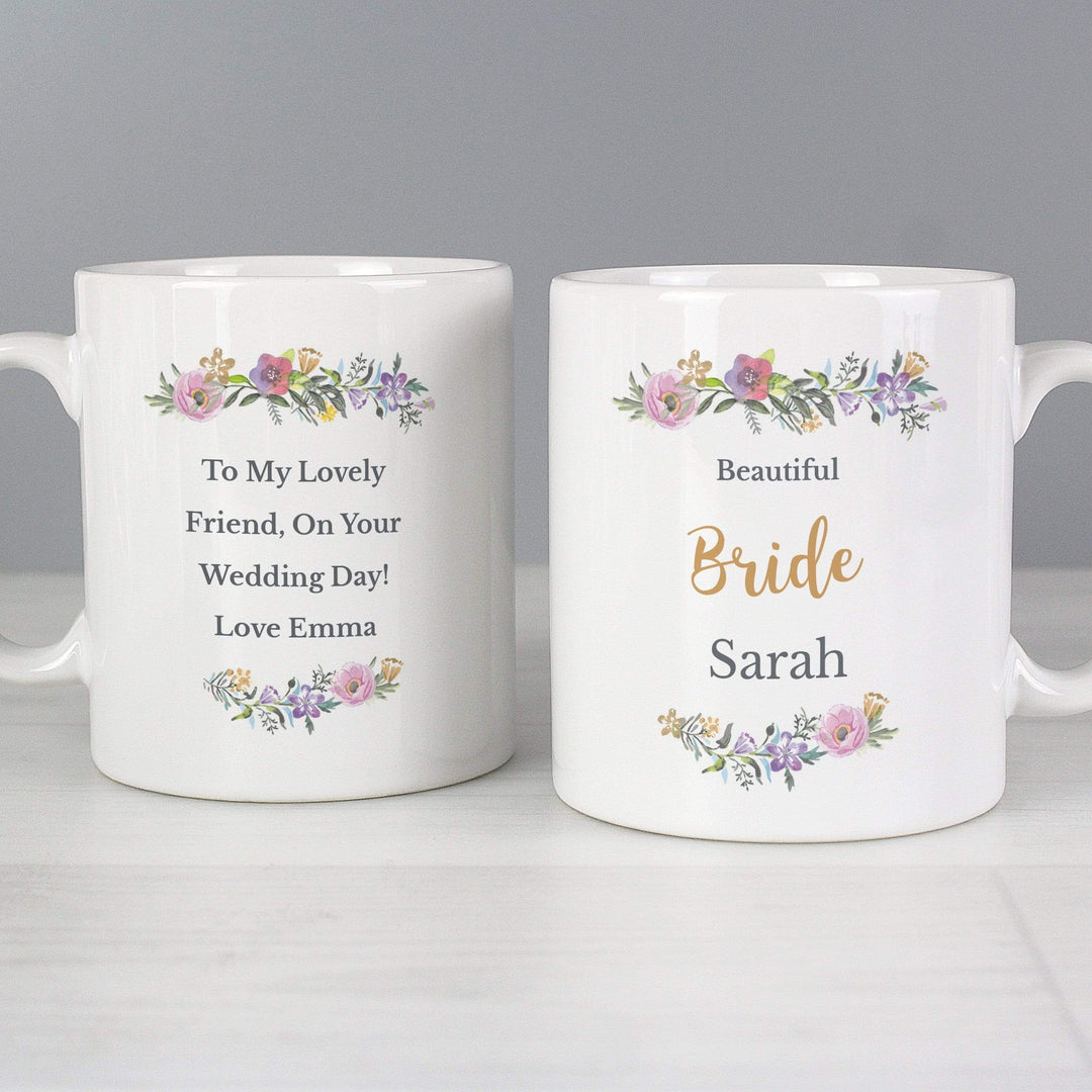 Personalised Memento Mugs Personalised Floral Message Mug