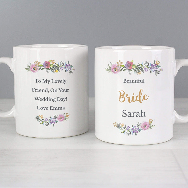 Personalised Memento Mugs Personalised Floral Message Mug