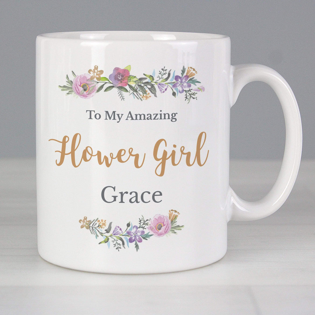 Personalised Memento Mugs Personalised Floral Message Mug