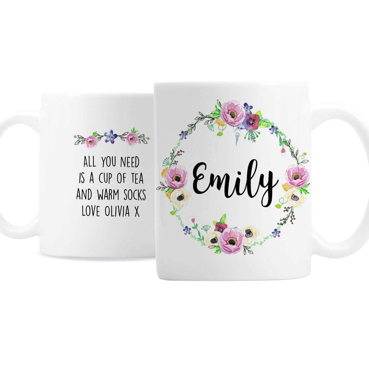 Personalised Memento Mugs Personalised Floral Mug