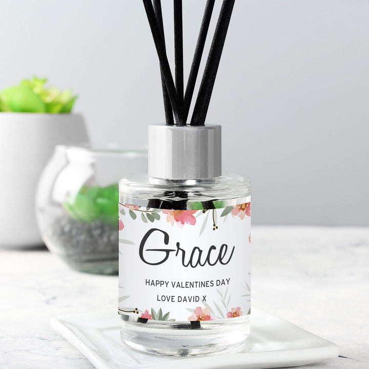 Personalised Memento Candles &amp; Reed Diffusers Personalised Floral Sentimental Reed Diffuser
