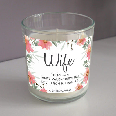 Personalised Memento Candles & Reed Diffusers Personalised Floral Sentimental Scented Jar Candle