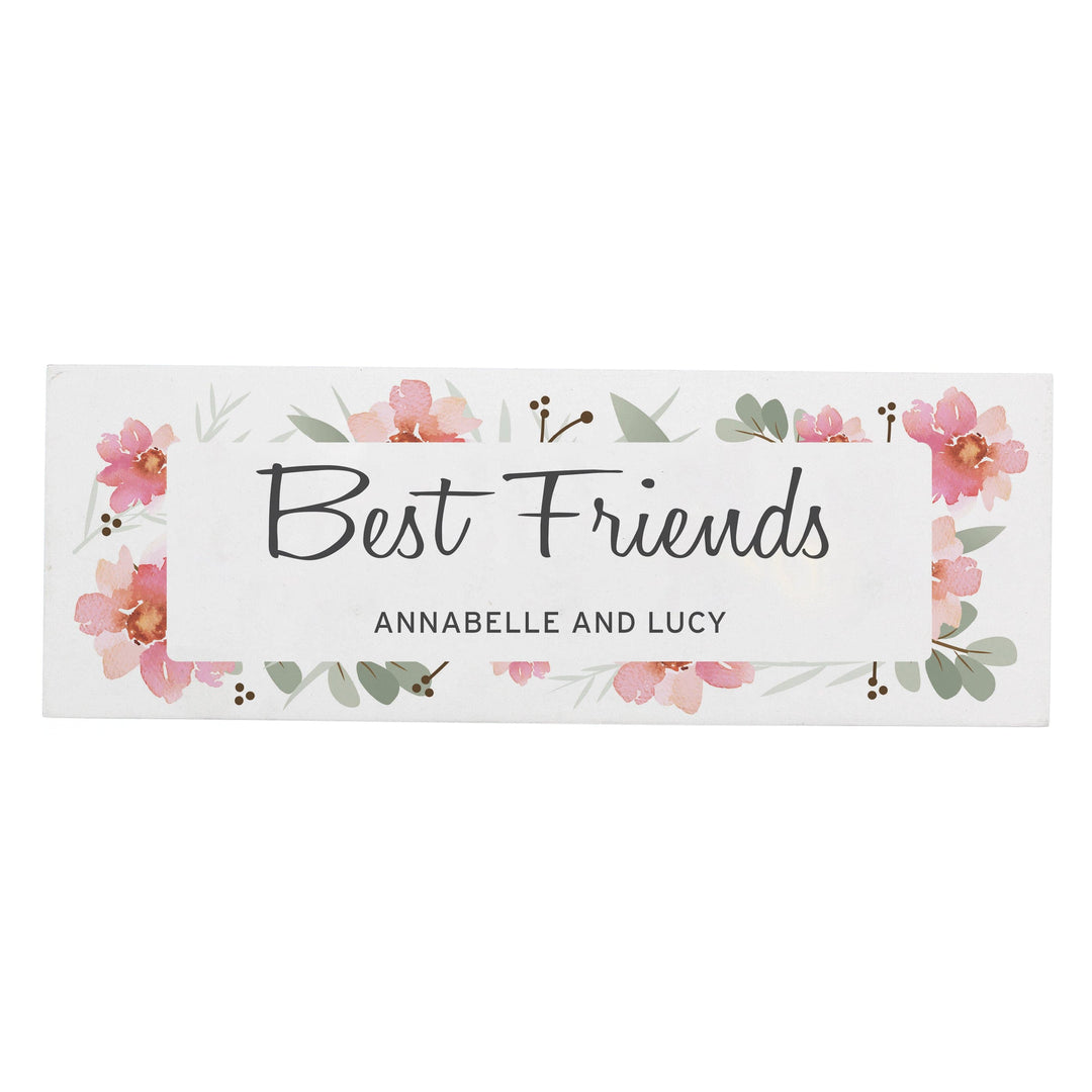 Personalised Memento Wooden Personalised Floral Sentimental Wooden Block Sign