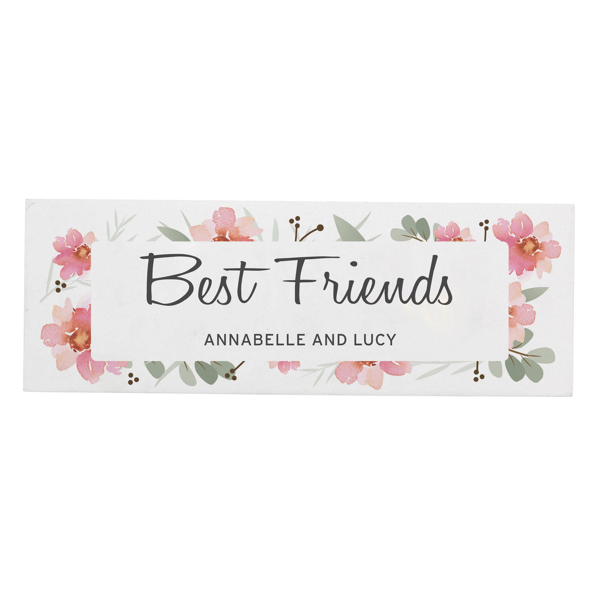 Personalised Memento Wooden Personalised Floral Sentimental Wooden Block Sign