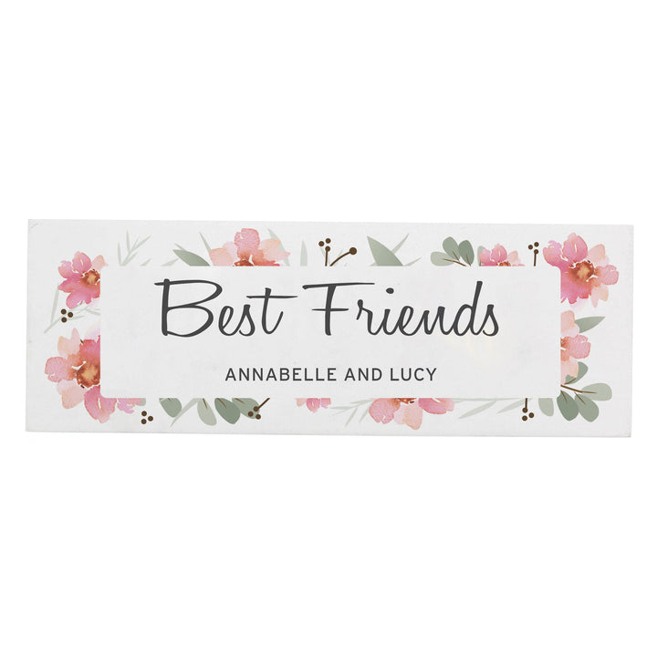 Personalised Memento Wooden Personalised Floral Sentimental Wooden Block Sign