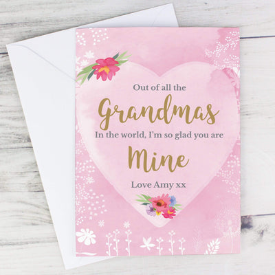 Personalised Memento Greetings Cards Personalised Floral Watercolour Card