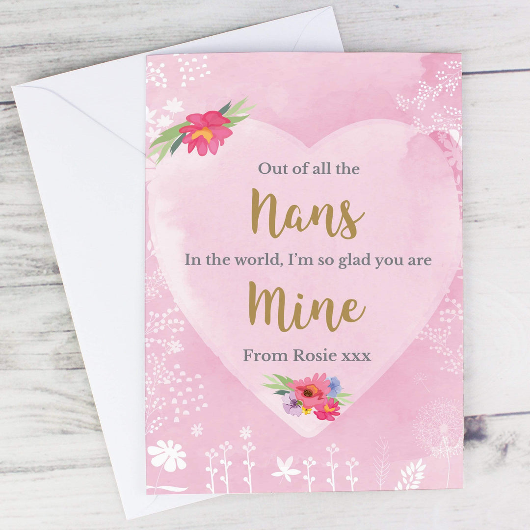 Personalised Memento Greetings Cards Personalised Floral Watercolour Card