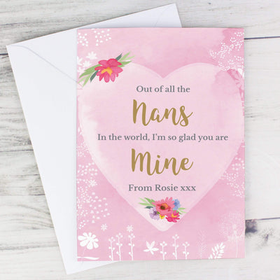 Personalised Memento Greetings Cards Personalised Floral Watercolour Card