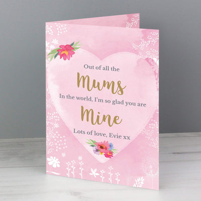 Personalised Memento Greetings Cards Personalised Floral Watercolour Card