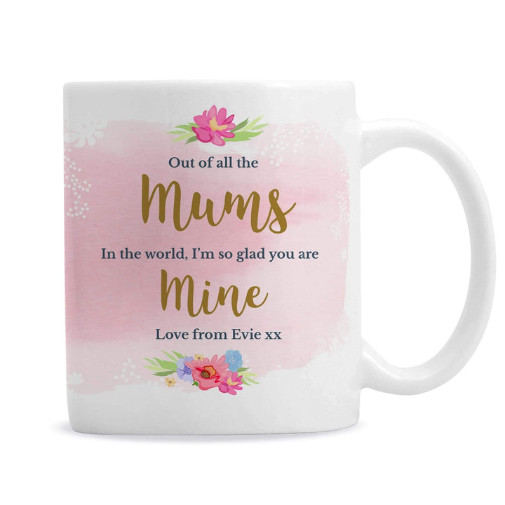Personalised Memento Mugs Personalised Floral Watercolour Mug