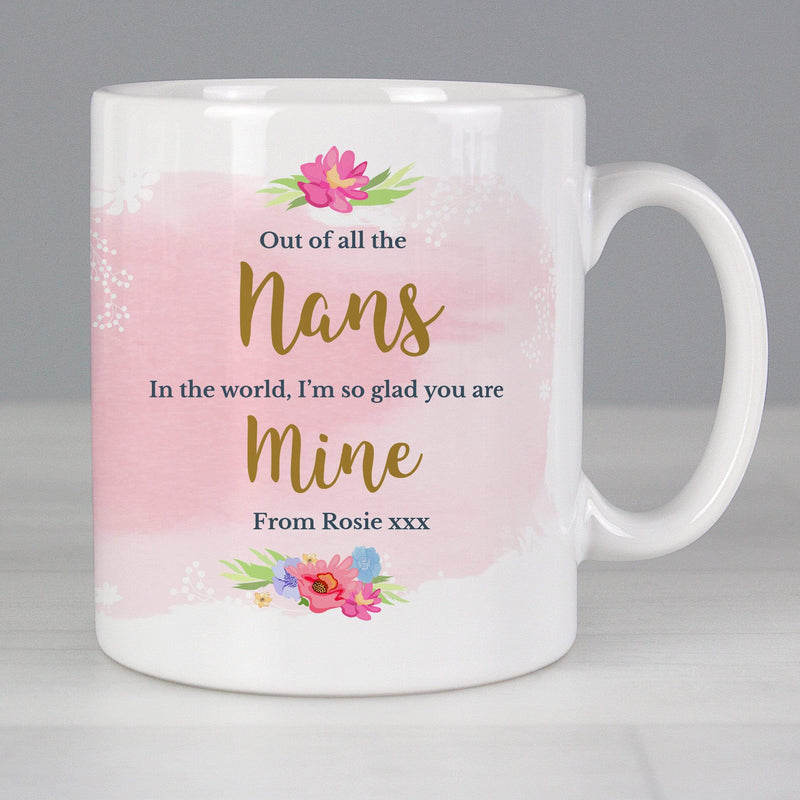 Personalised Memento Mugs Personalised Floral Watercolour Mug