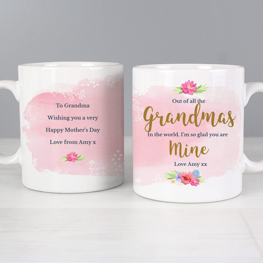 Personalised Memento Mugs Personalised Floral Watercolour Mug