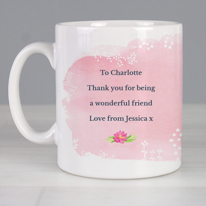 Personalised Memento Mugs Personalised Floral Watercolour Mug