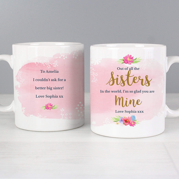 Personalised Memento Mugs Personalised Floral Watercolour Mug