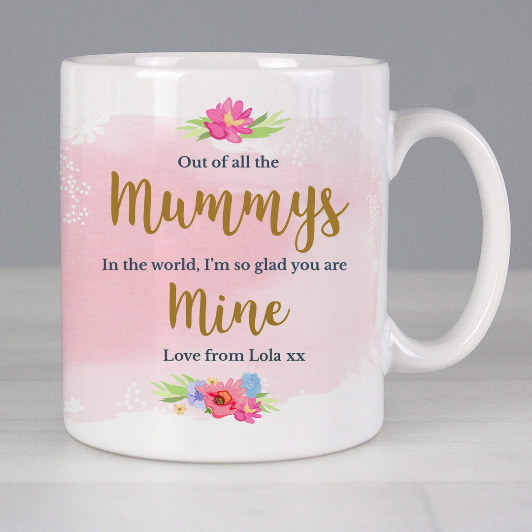 Personalised Memento Mugs Personalised Floral Watercolour Mug