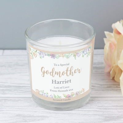 Personalised Memento Candles & Reed Diffusers Personalised Floral Watercolour Scented Jar Candle