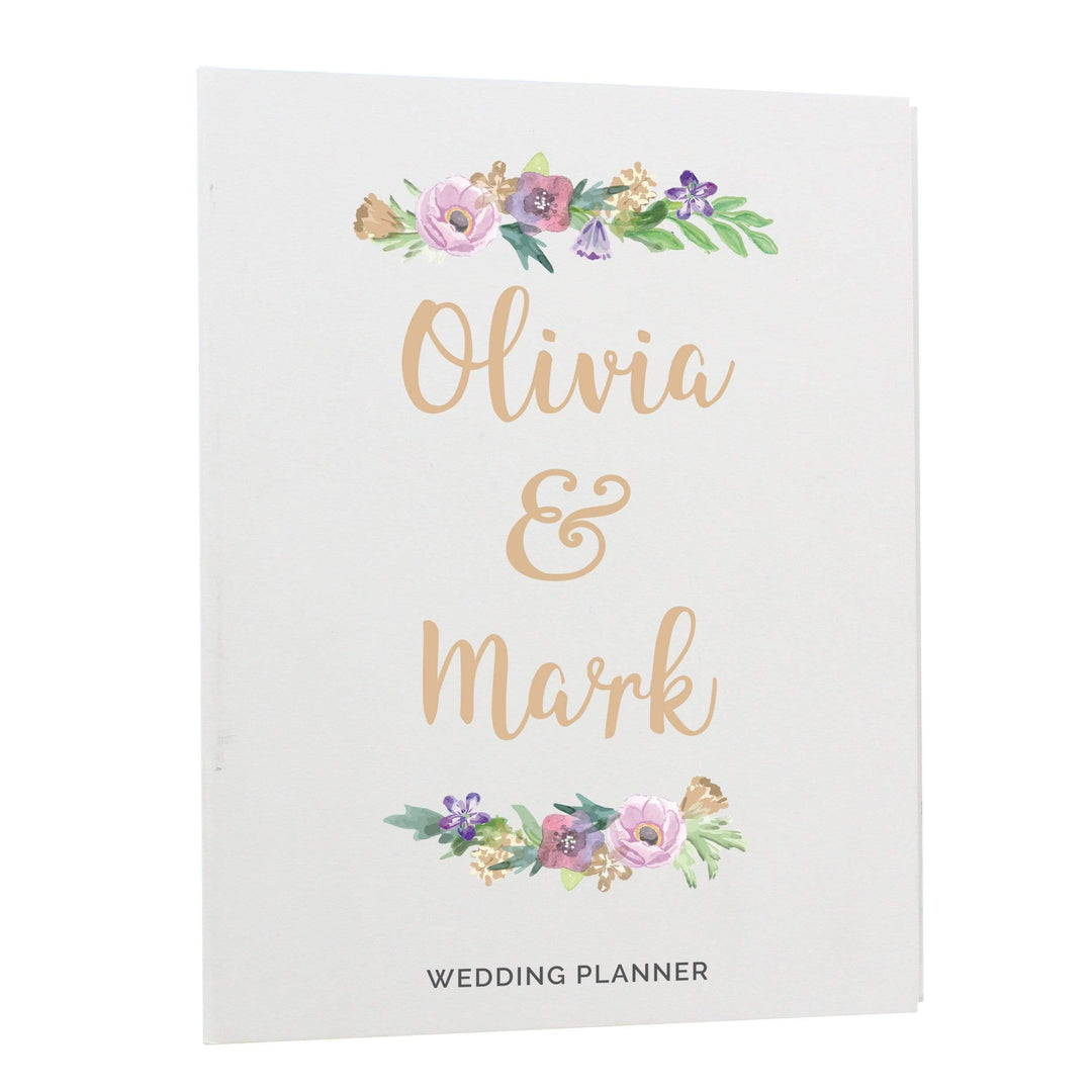 Personalised Memento Stationery &amp; Pens Personalised Floral Watercolour Wedding Planner