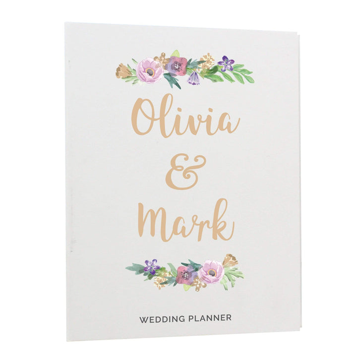 Personalised Memento Stationery &amp; Pens Personalised Floral Watercolour Wedding Planner