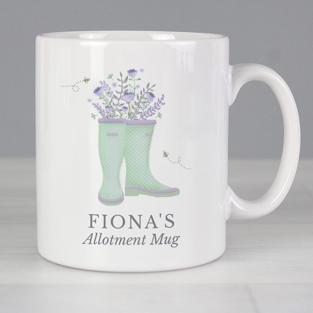 Personalised Memento Mugs Personalised Floral Wellies Mug