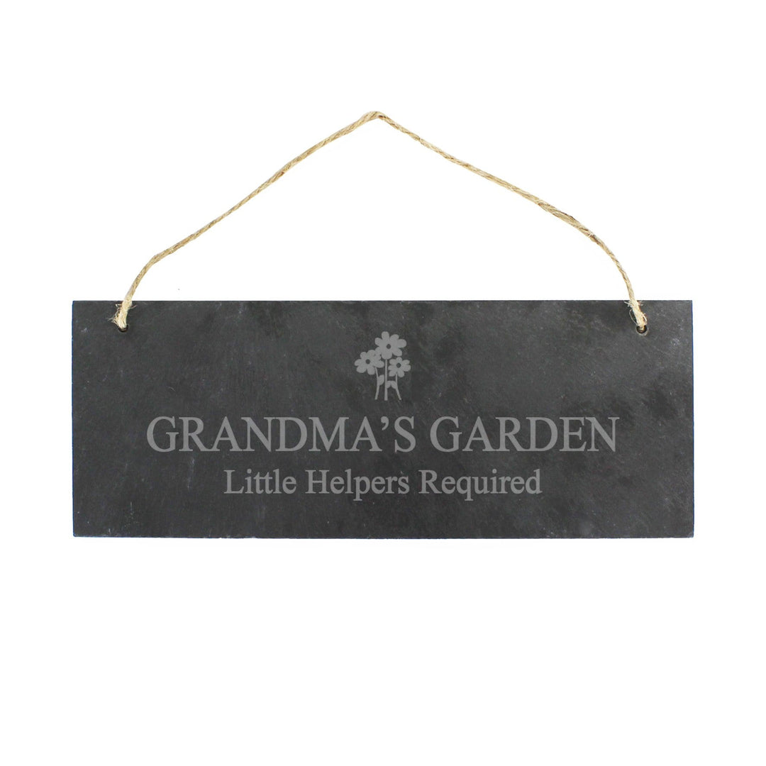 Personalised Memento Hanging Decorations &amp; Signs Personalised Flower Motif Hanging Slate Plaque