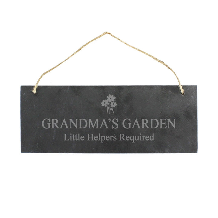 Personalised Memento Hanging Decorations &amp; Signs Personalised Flower Motif Hanging Slate Plaque