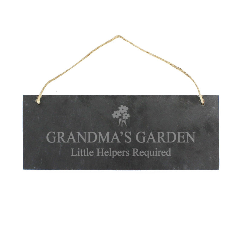 Personalised Memento Hanging Decorations & Signs Personalised Flower Motif Hanging Slate Plaque
