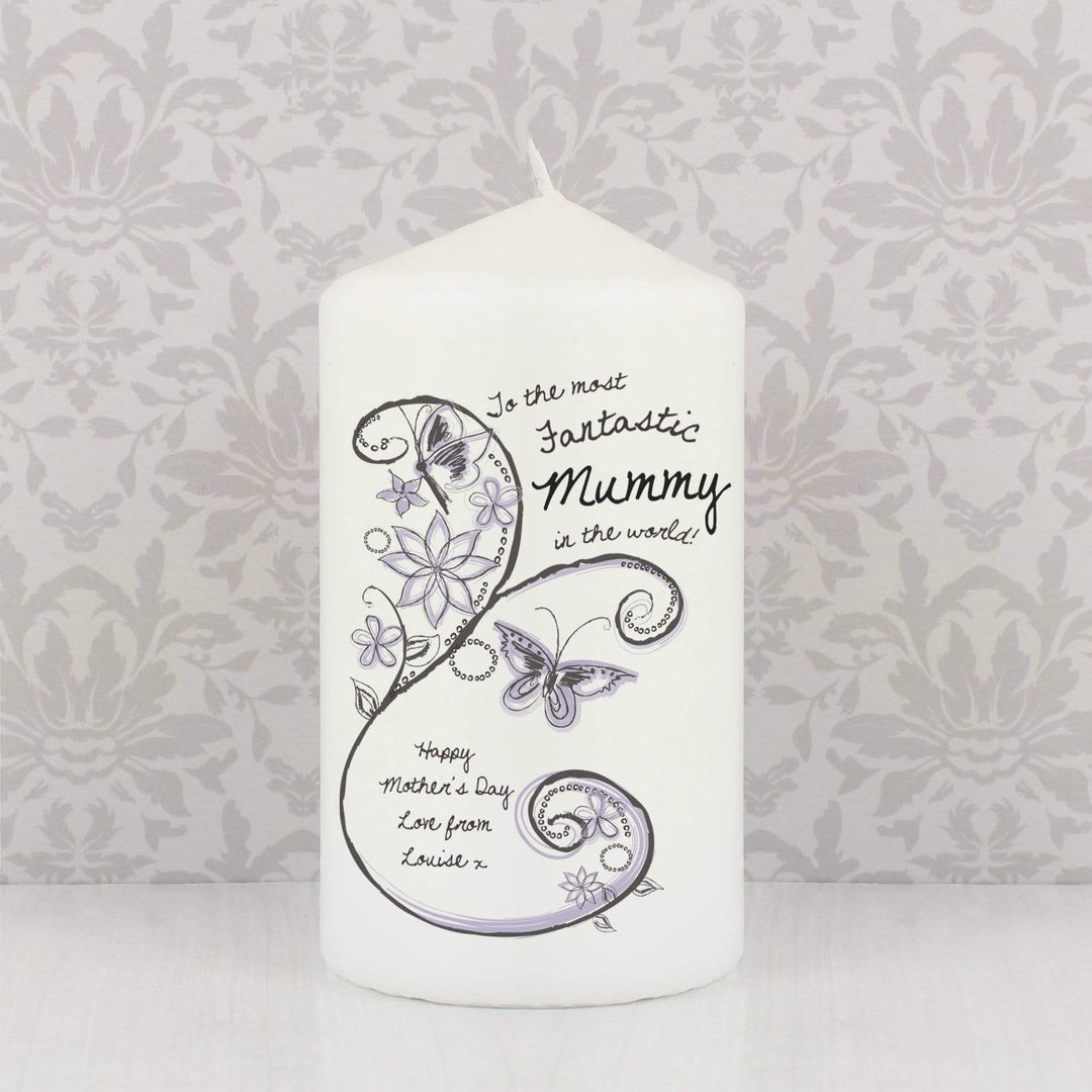 Personalised Memento Candles &amp; Reed Diffusers Personalised Flower Pattern Candle