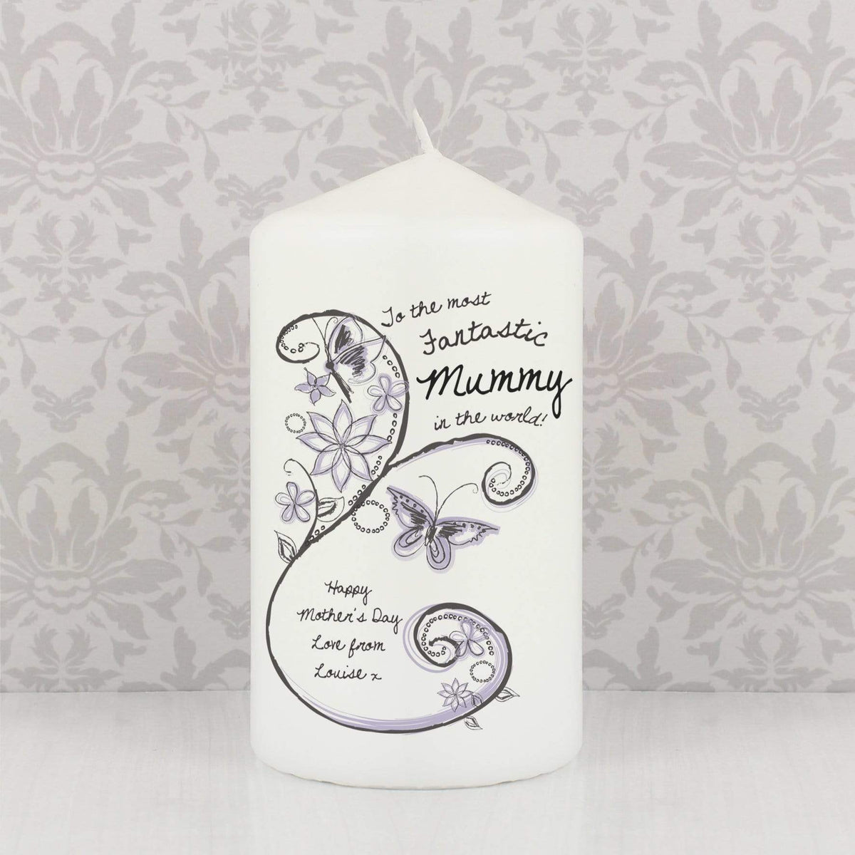Personalised Memento Candles & Reed Diffusers Personalised Flower Pattern Candle