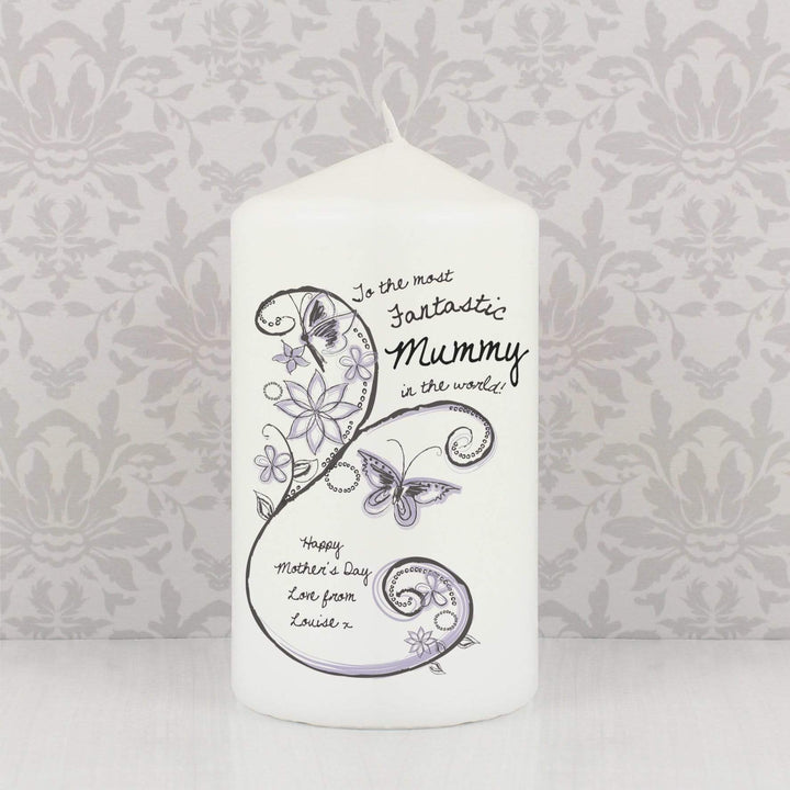 Personalised Memento Candles &amp; Reed Diffusers Personalised Flower Pattern Candle