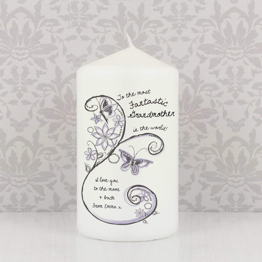 Personalised Memento Candles &amp; Reed Diffusers Personalised Flower Pattern Candle