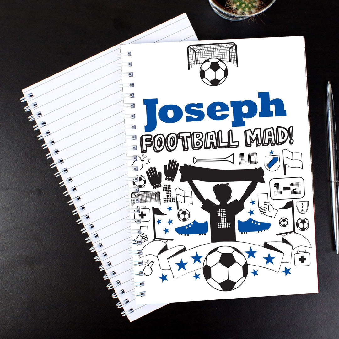 Personalised Memento Stationery &amp; Pens Personalised Football A5 Notebook